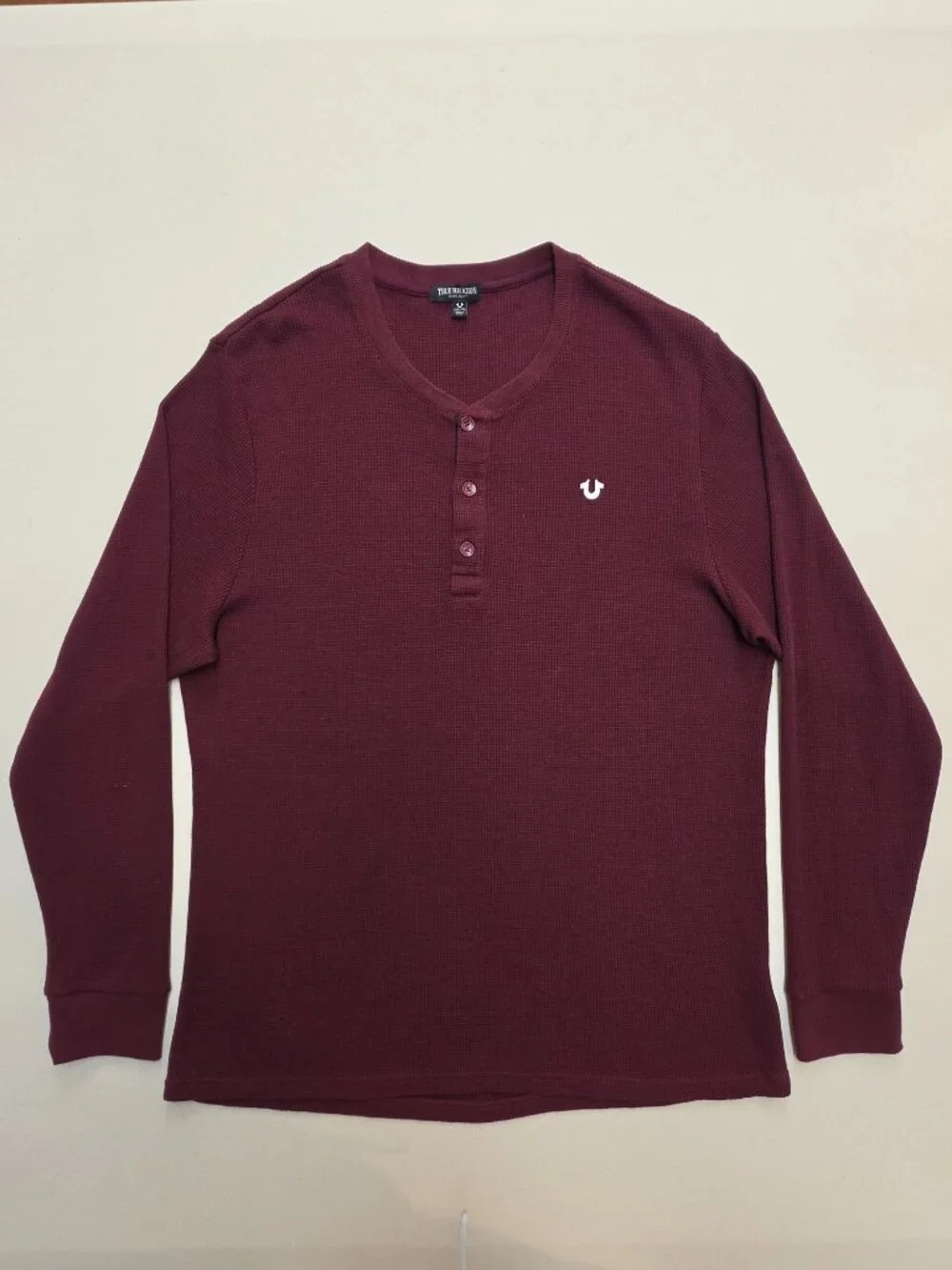 True Religion Waffle Knit Henley XXL